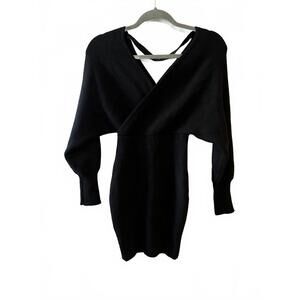 Blush, Black Mini Sweater Dress, Size Smal